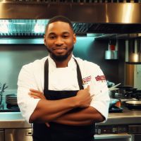 Chef Kobe Bradley - owner and head chef with professional demeanor