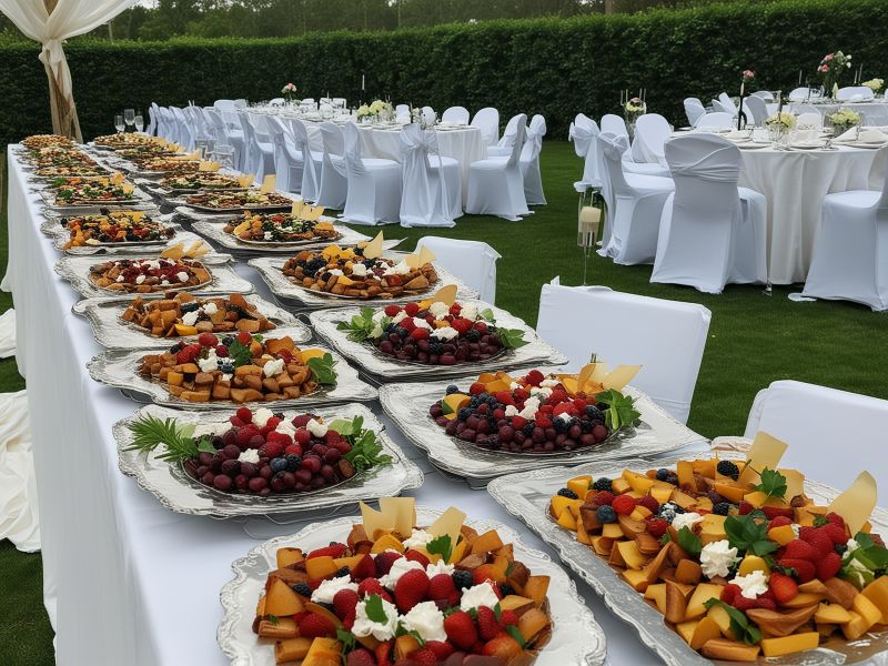 Wedding catering setup