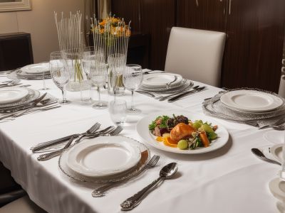 Executive dining with refined table setting and premium service