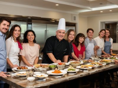 Family gathering with private chef service and multi-generational celebration